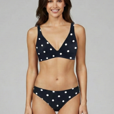 Women’s Bikini Set With Halter Top And Printed Surface