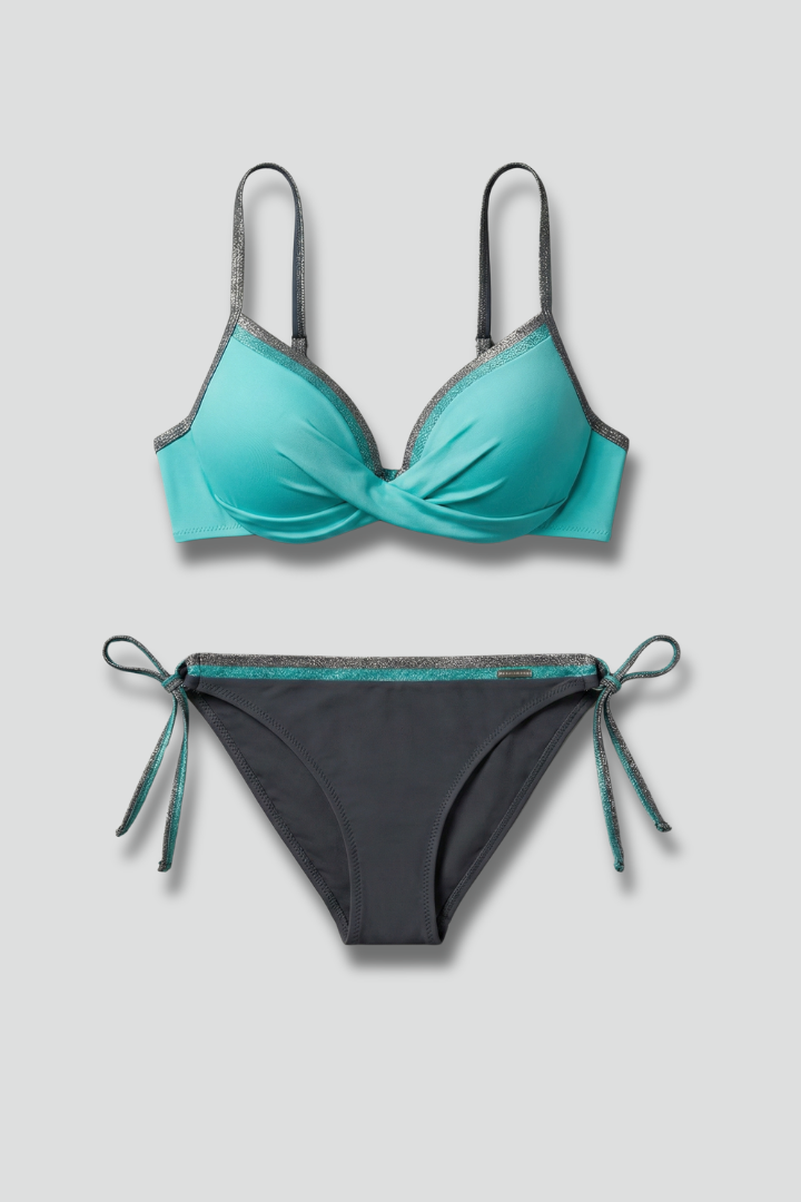 Women’s Bikini Set With Triangle Top And Tie Bottom