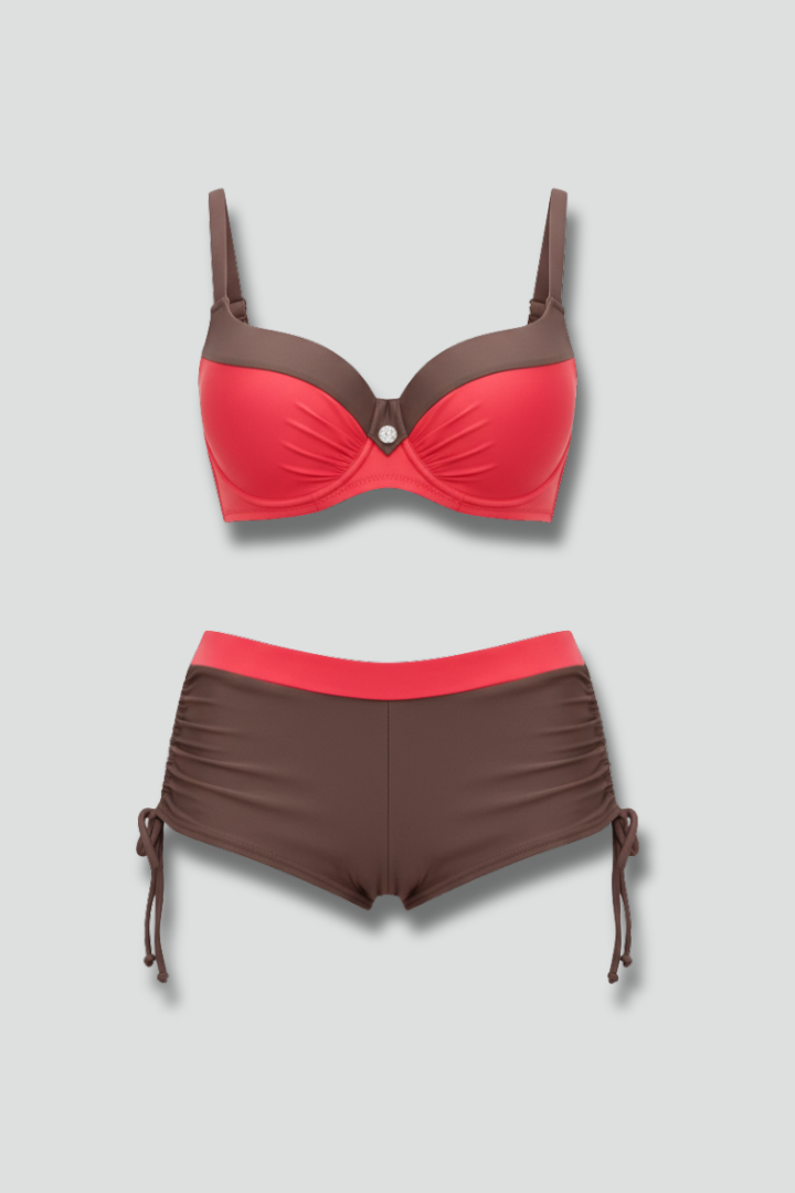 Women’s Bikini Set With Underwire Top And Tie Shorts