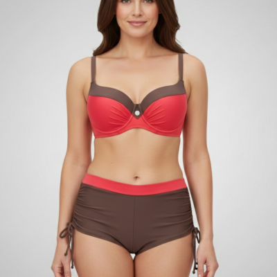 Women’s Bikini Set With Underwire Top And Tie Shorts