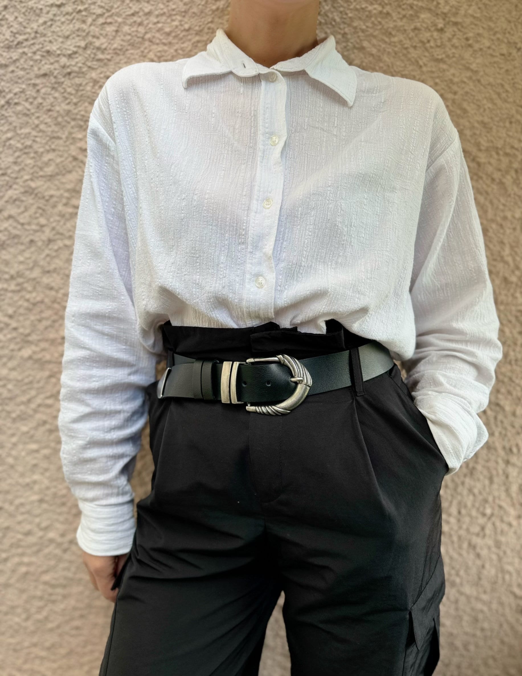 Black Leather Waist Belt Women Engraved Buckles Boho