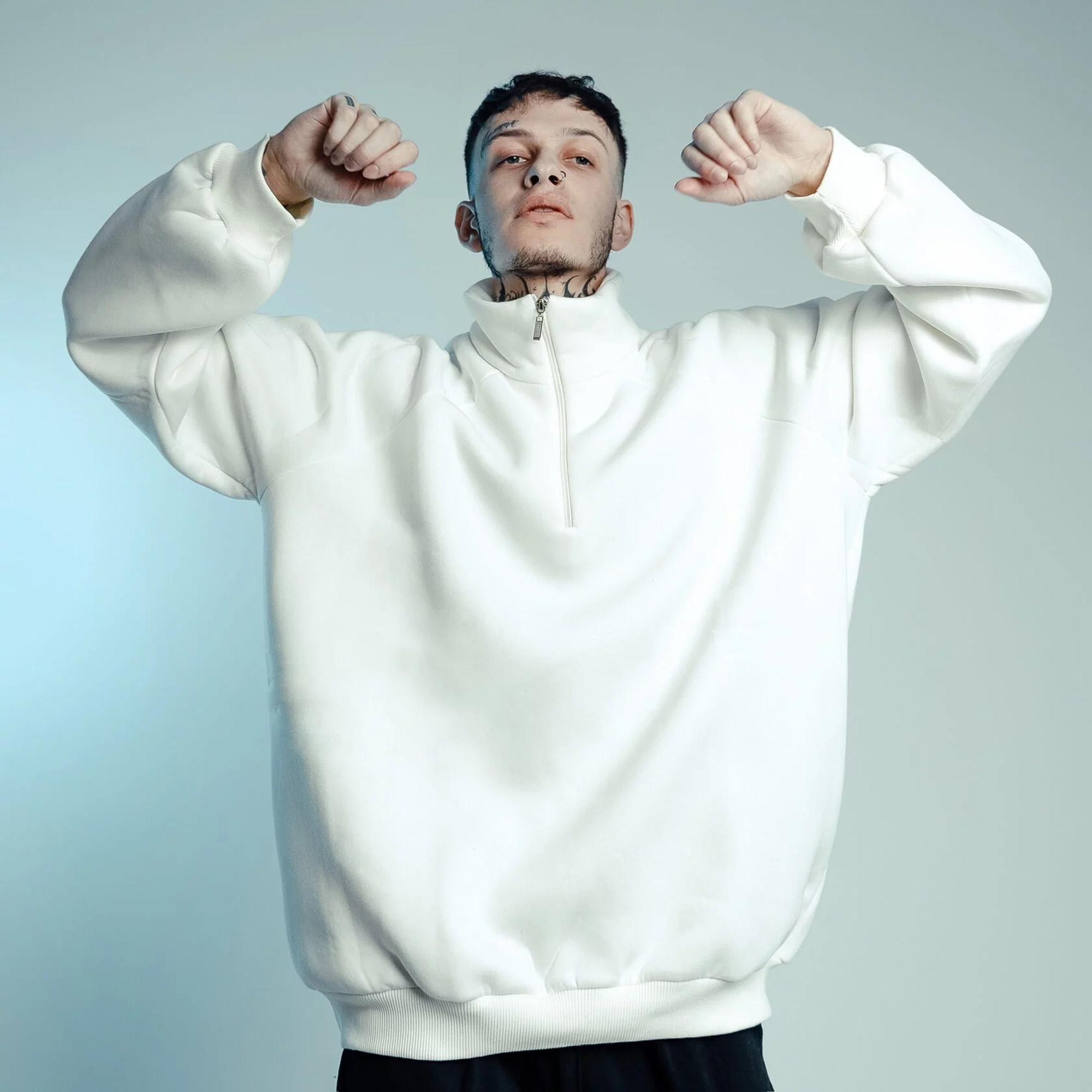 Oversized Quarter Zip Fleece Sweatshirt In 4 Colors: