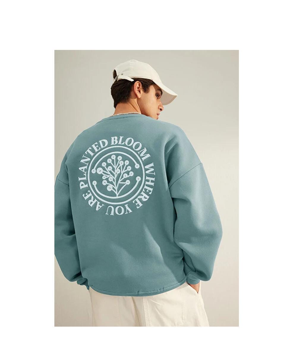 Men's Brown Fleece Y2k Sweatshirt Oversized Fit Casual